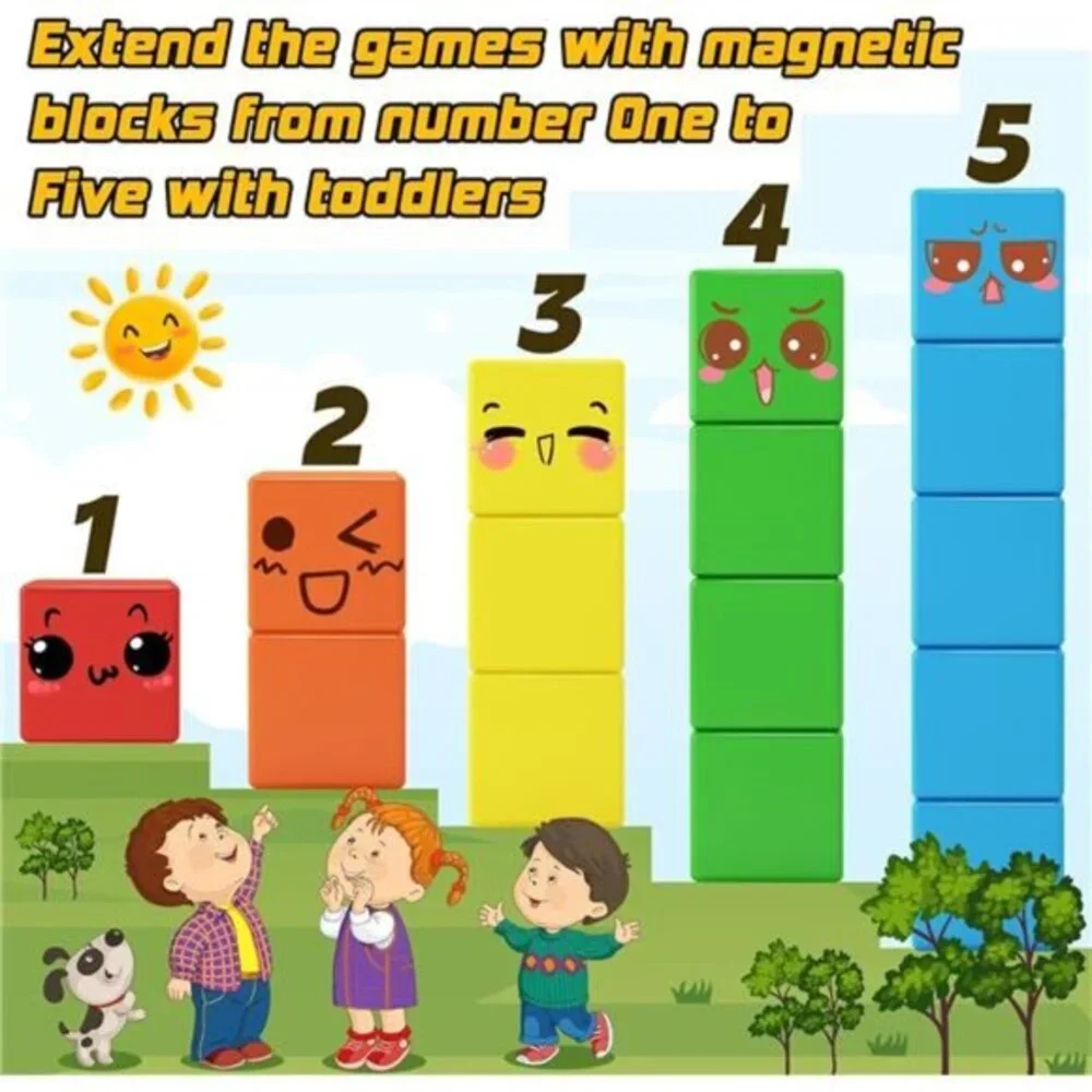 48PCS Magnetic Blocks for‎ Toddlers Toys, Large Magnetic Cube Toys for Sensory